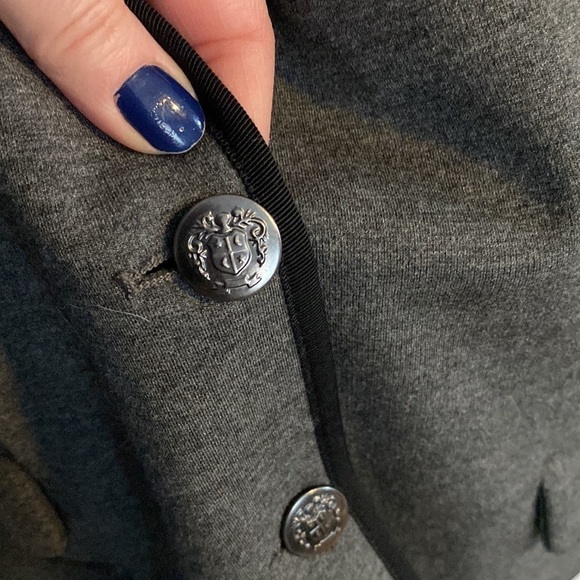 Gap The Academy Blazer Charcoal Gray Black Trim Size 10 - Picture 5 of 10